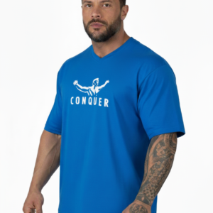 OVERSIZE TİŞÖRT CONQUER MAVİ