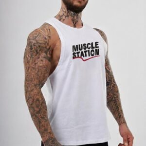 Kalın Askılı Muscle Station Dar Kesim Beyaz Atlet (M Beden)