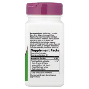 Nature’s Way Echinacea Astragalus & Reishi Mushrooms 100 Vegan Capsules