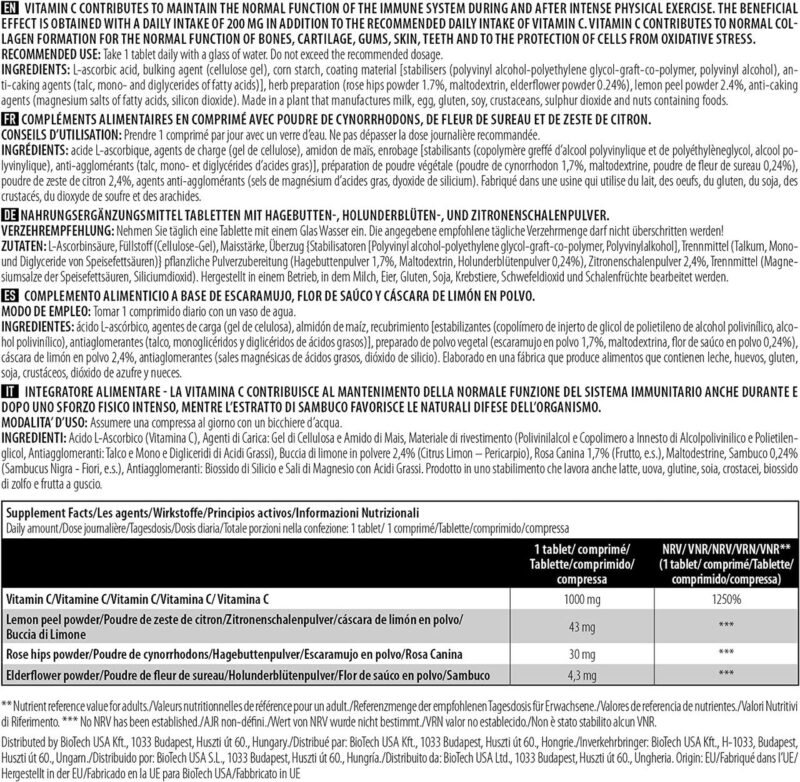 BIOTECH USA Vitamin C 1000 Bioflavonoids - 100 tablet - Görsel 4