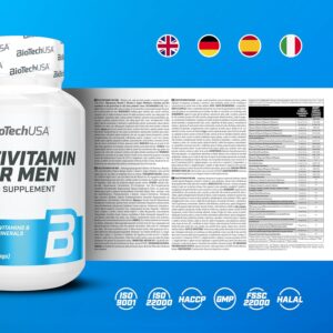 Biotech USA Multivitamin for Men - 60 tablet - Görsel 2