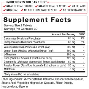 Force Factor Somnapure Drug-Free Sleep Aid Sleeplessness with Melatonin & Valerian & Theanine Fall Asleep 60 Tablet - Görsel 2