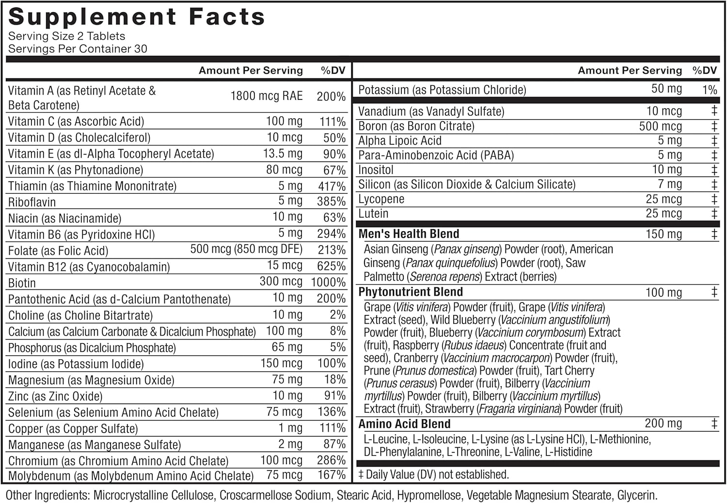 Force Factor Men’s Multivitamin for Men Plus Amino Acids 27 Vitamins and Minerals Support Energy and Immunity 60 Tablet - Görsel 5