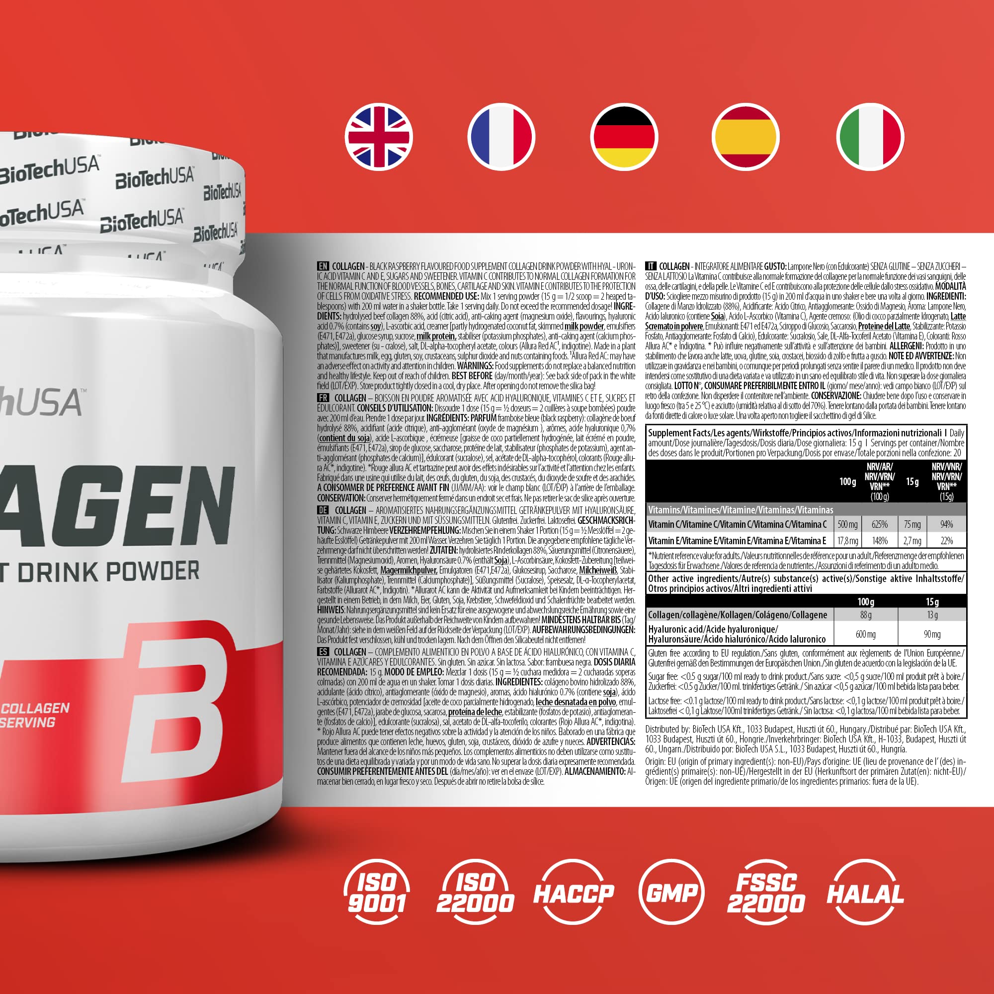 BioTech USA Collagen(Kolajen) Hyaluronic acid - 300 g - Görsel 3