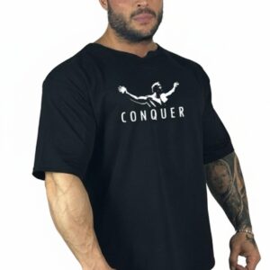 OVERSIZE TİŞÖRT CONQUER SİYAH