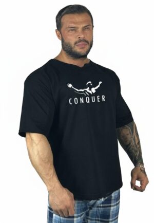 OVERSIZE TİŞÖRT CONQUER SİYAH