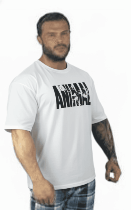 OVERSIZE TİŞÖRT ANIMAL BEYAZ