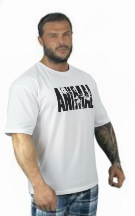 OVERSIZE TİŞÖRT ANIMAL BEYAZ