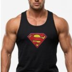 Superman Baskılı Fitilli Beast Mode Siyah Atlet