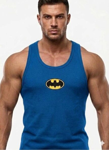 Batman Baskılı Fitilli Beast Mode Mavi Atlet