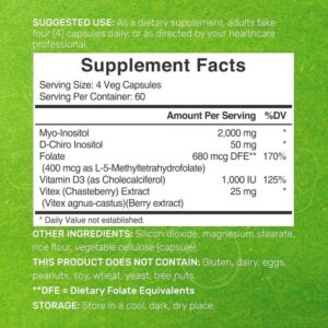 Deal Supplement Myo-Inositol Folate D-Chiro Inositol 40:1 ratio 2050 Mg Vitamin D3 240 Kapsul - Görsel 3