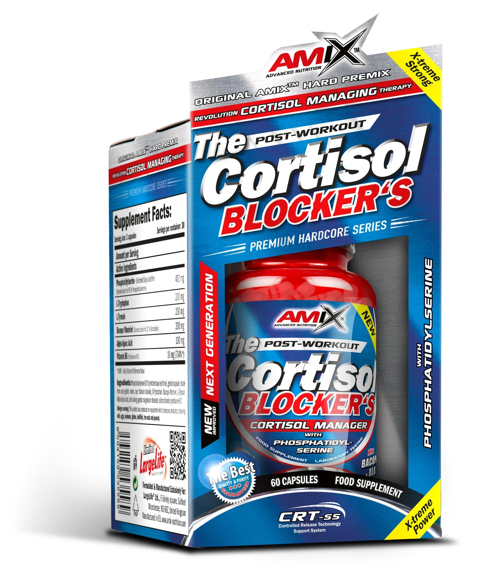 Amix The Cortisol Blocker Bacopa Alpha lipoic Tyrosin Tryptophan 60 Caps