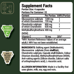 ARMY 1 Joint Support Glucosamine Chondroitin sulphate Msm 90 Caps