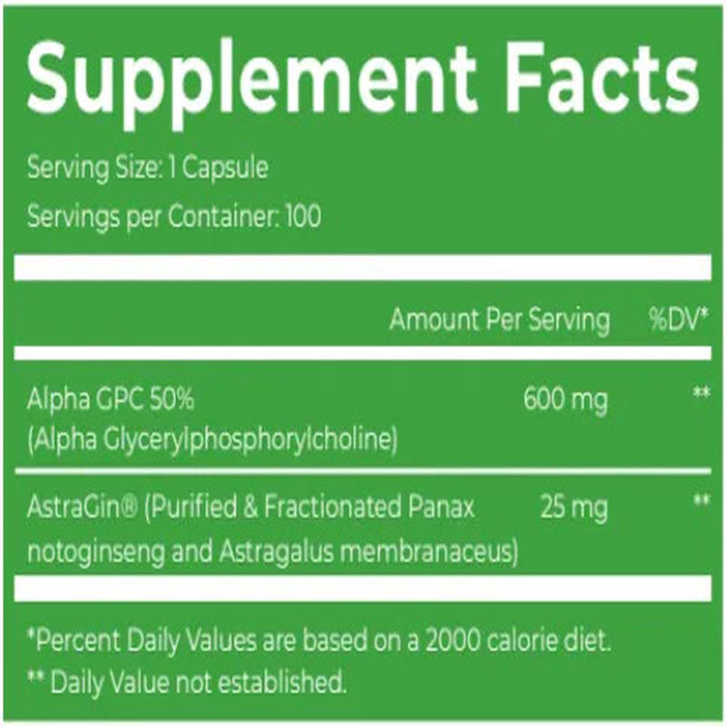 DARK LABS Alpha Choline GPC 600 mg – 100 caps - Görsel 2