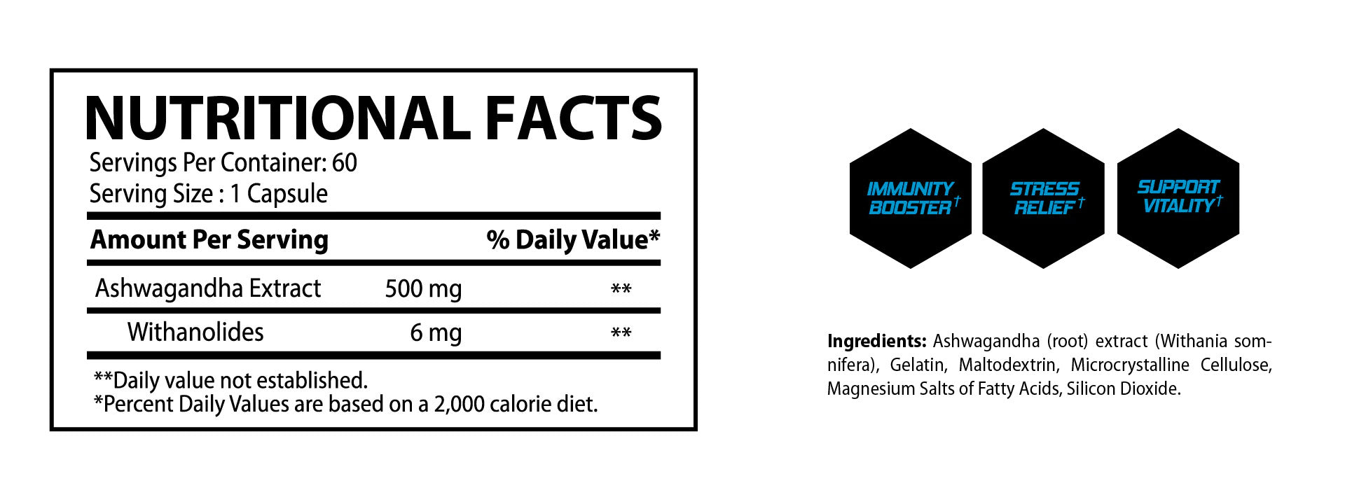 Muscle Rulz Ashwagandha 500 MG 60 Caps - Görsel 3