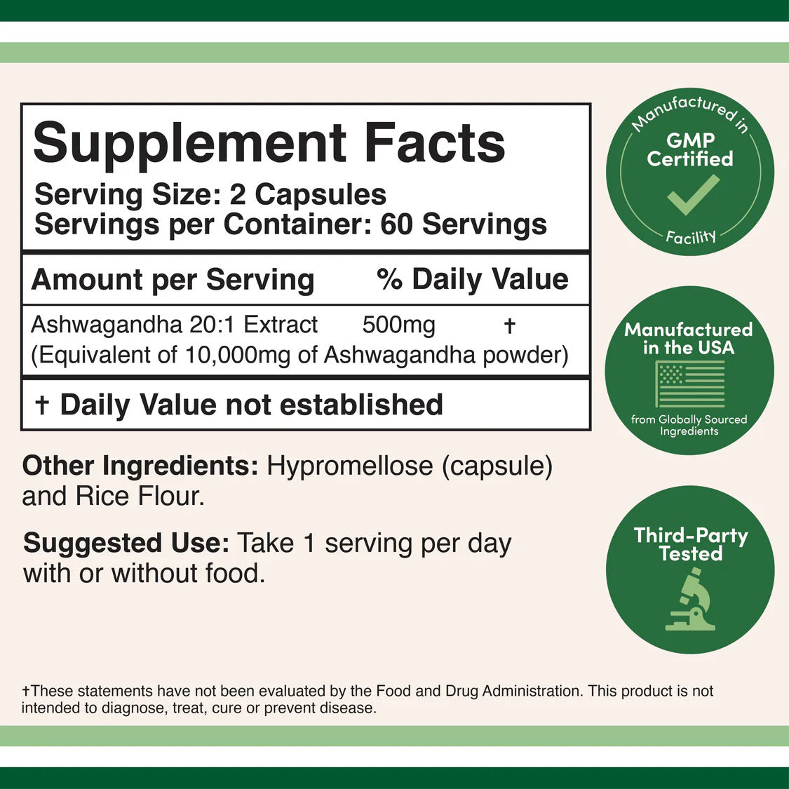 DOUBLE WOOD Ashwagandha - 120 500 mg capsul - Görsel 2