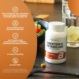 BioTechUSA Digestion & Metabolism Pills with Plant extracts enzymes Minerals and biotin 60 Tablet - Görsel 3