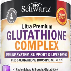BioSchwartz Glutathione Liver Detox with Quercetin Vitamin C Milk Thistle Alpha Lipoic Acid - Immune Support 60 Caps