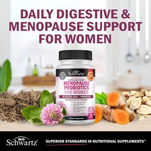 BioSchwartz Menopause Women - 40 Billion CFU Probiotics Hot Flashes Night Sweats Mood Swings and Balance 60 Caps - Görsel 2