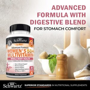 BioSchwartz Daily Multivitamin for Women Vitamin Memory Support Stress Reduction & Healthy Immune Response 60 Caps - Görsel 2