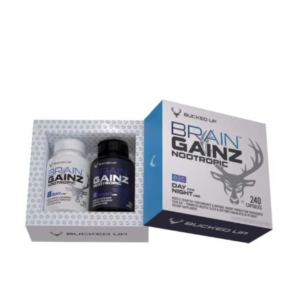 Bucked Up Brain Gainz Nootropic Lion's Mane Tyrosine Reishi Mushroom Gaba Theanine 240 Caps USA