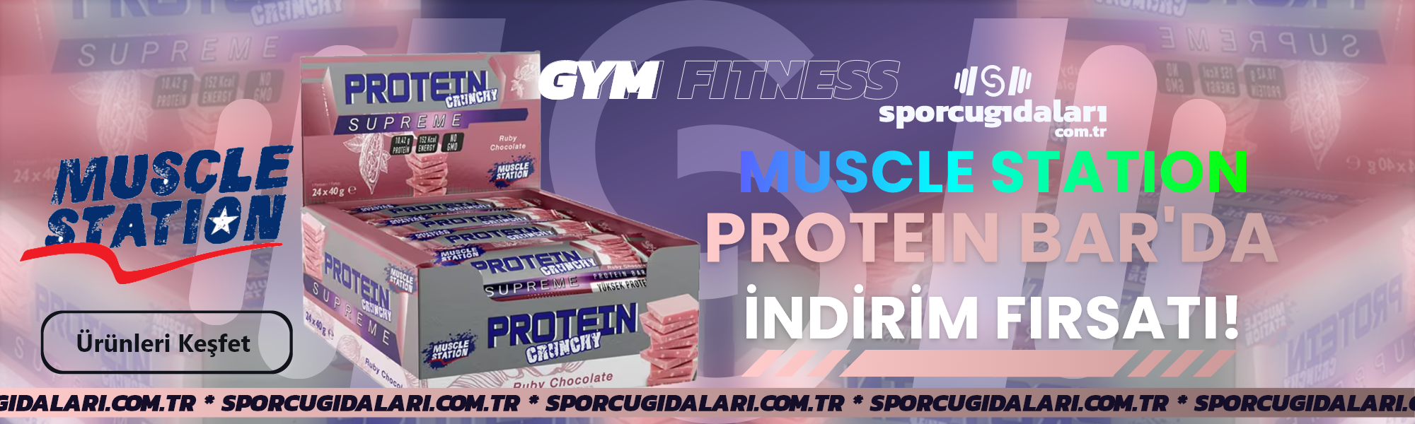 Muscle Station Protein Crunchy ruby chocolate protein bar kampanyası