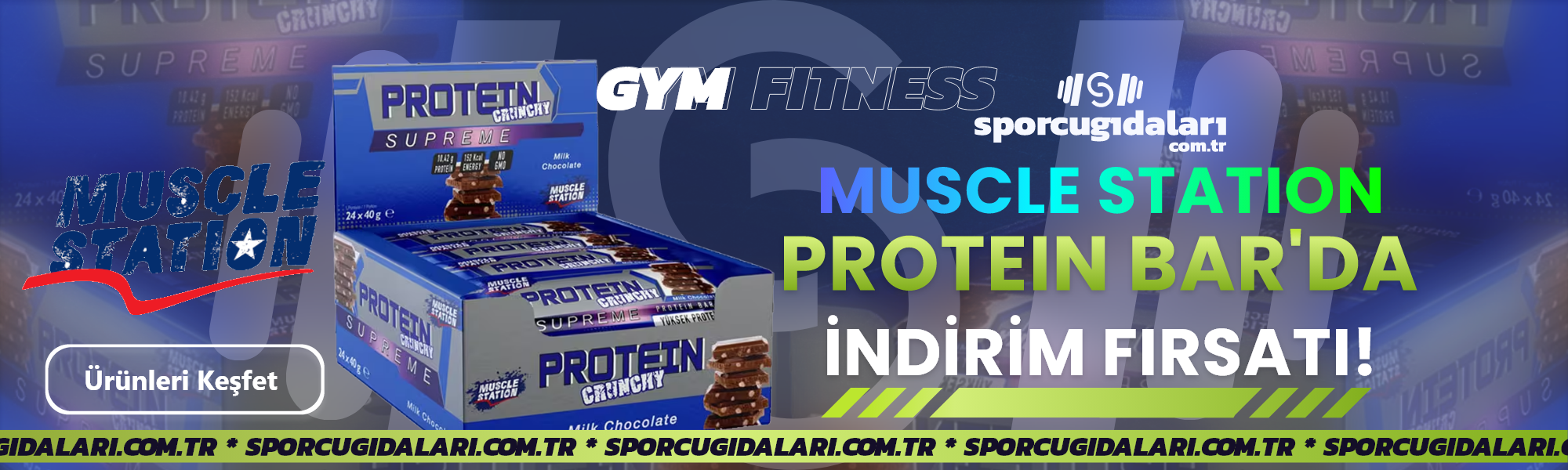 Muscle Station Protein Crunchy milk chocolate protein bar kampanyası