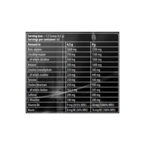 Kevin Levrone Scatterbrain Preworkout Beta Alanine Citrulline Caffeine 60 Servis - Görsel 2