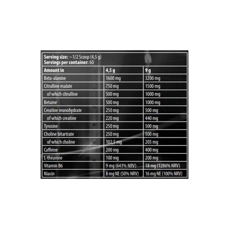 Kevin Levrone Scatterbrain Preworkout Beta Alanine Citrulline Caffeine 60 Servis - Görsel 2