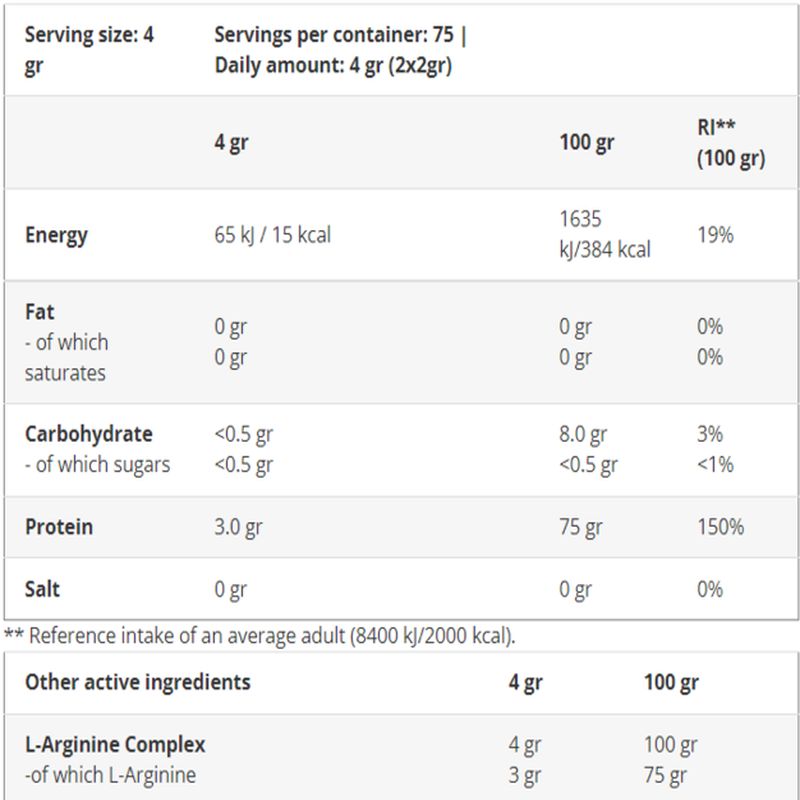 Biotech USA L-Arginine 300g - 150 SERVİS - Görsel 2