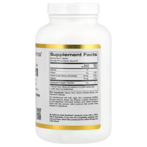 California Gold Nutrition, Hydrolyzed Collagen + Vitamin C, Type I & III, 250 Tablet - Görsel 2