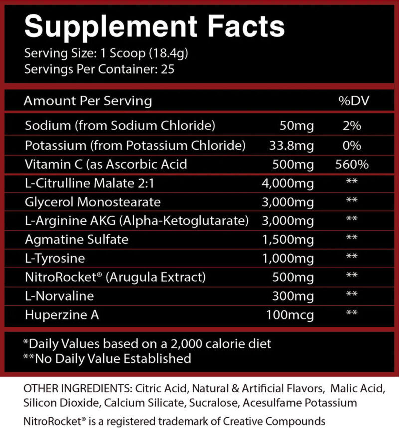 Centurion Labz Blood Rush Preworkout Citrulline Glycerol Akg Nitric Oxide - Amerikan Versiyon - Görsel 3