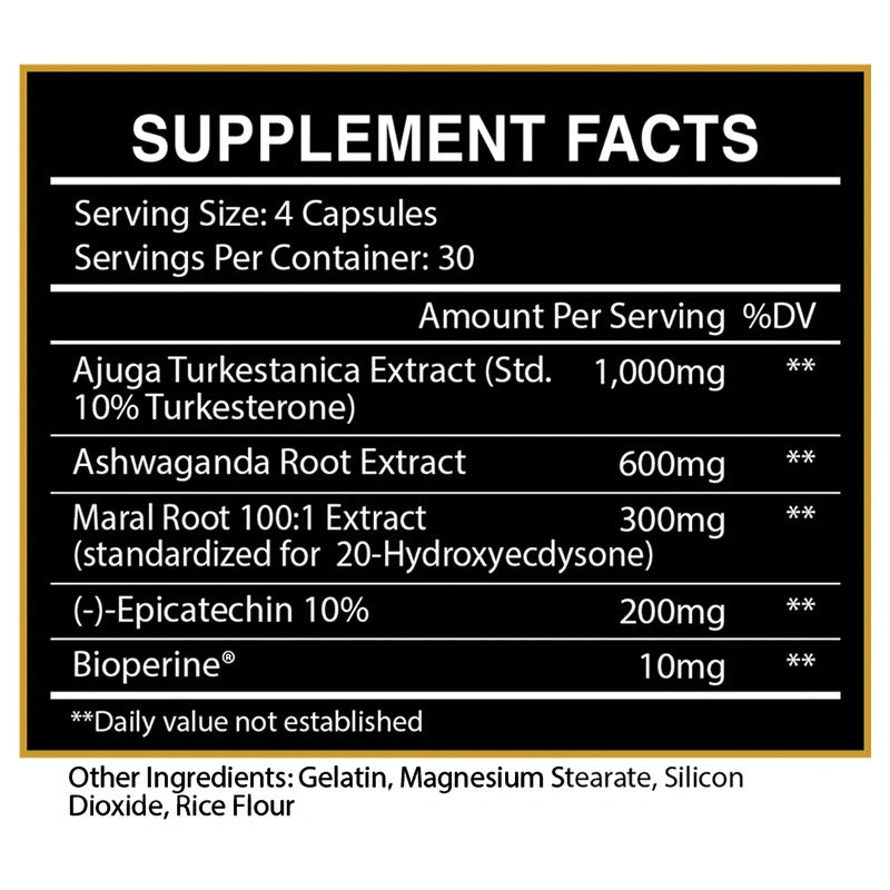 Centurion Labz Turkovar (Turkesteron + Ashwagandha + Ecdysterone) 120 Kapsül - Görsel 3