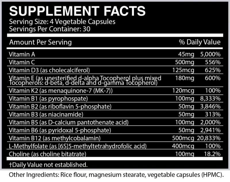 Centurion Labz Vitality Vitamin Complex 120 Vegan Kapsül - Görsel 3
