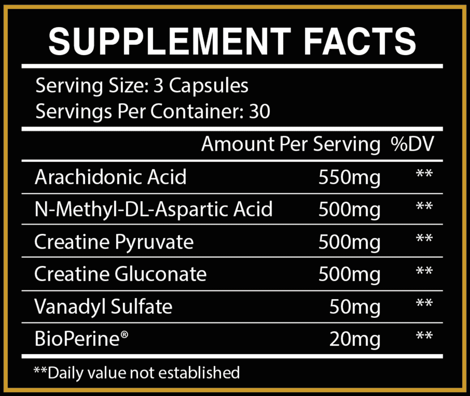 Centurion Labz Warpath Maximizer Workout Creatine Complex Daa Aspartic acid + Vanadyl sulfate 90 Kapsül - Görsel 3