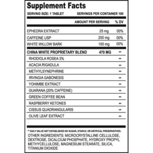 CLOMA PHARMA China White Ephedra Fat Burner 100 Tablet - Görsel 2