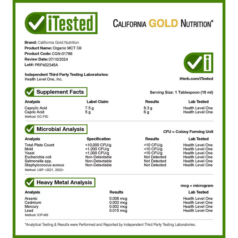 California Gold Nutrition Sport Organic MCT Oil Caprylic Acid Weight Ketogenic Diet 355 ml - Görsel 3