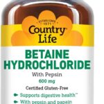 Country Life Betaine Hydrochloride with Pepsin Digestive Health 600mg 100 Tablet