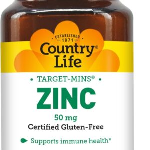 Country Life Target-Mins Zinc citrate , picolinate , bisglycinate 50 mg 90 Tablet Immune Health