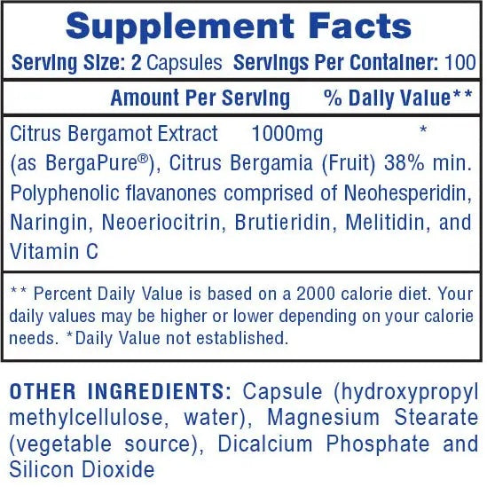 Hitech Citrus Bergamot Extract Cholesterol & Cardiovascular Wellness 100 Caps