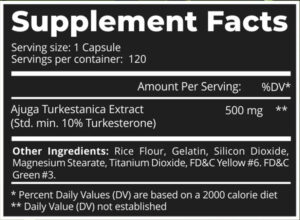 Dark Labs Ajuga Turkesterone %10 500mg 120 caps - Görsel 2