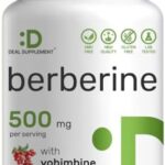 Deal Supplement Berberine Supplement with Yohimbine 500mg Per Serving 120 Veggie Caps