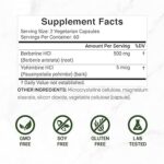 Deal Supplement Berberine Supplement with Yohimbine 500mg Per Serving 120 Veggie Caps - Görsel 3