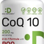 DEAL SUPPLEMENT CoQ10 with PQQ Bioavailable Coenzyme Q10 Energy & Brain Health 240 Veggie Caps
