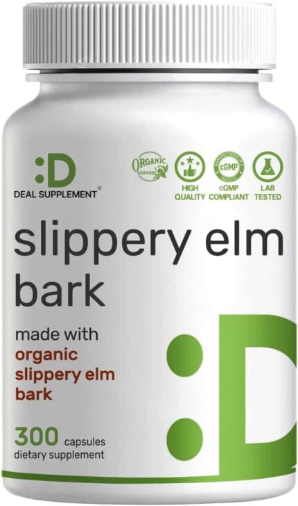 DEAL SUPPLEMENT Organic Slippery Elm kaygan karaağaç Digestive Support 300 Caps