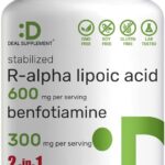 Deal Supplement R Alpha Lipoic Acid 600mg with Benfotiamine 300mg Per Serving, 120 Veggi