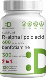 Deal Supplement R Alpha Lipoic Acid 600mg with Benfotiamine 300mg Per Serving, 120 Veggi