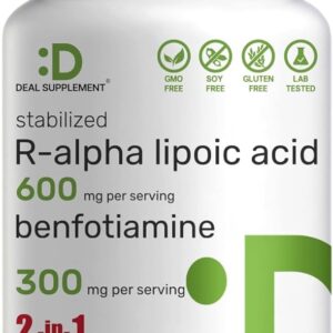 Deal Supplement R Alpha Lipoic Acid 600mg with Benfotiamine 300mg Per Serving, 120 Veggi
