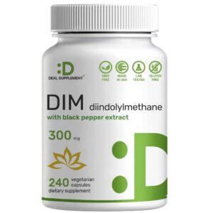 Deal Supplement DIM with Black Pepper Extract 300mg 240 Vegetarian Capsules