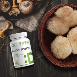 Deal Supplement Lions Mane Mushroom 7500mg Per Serving 240 Capsules